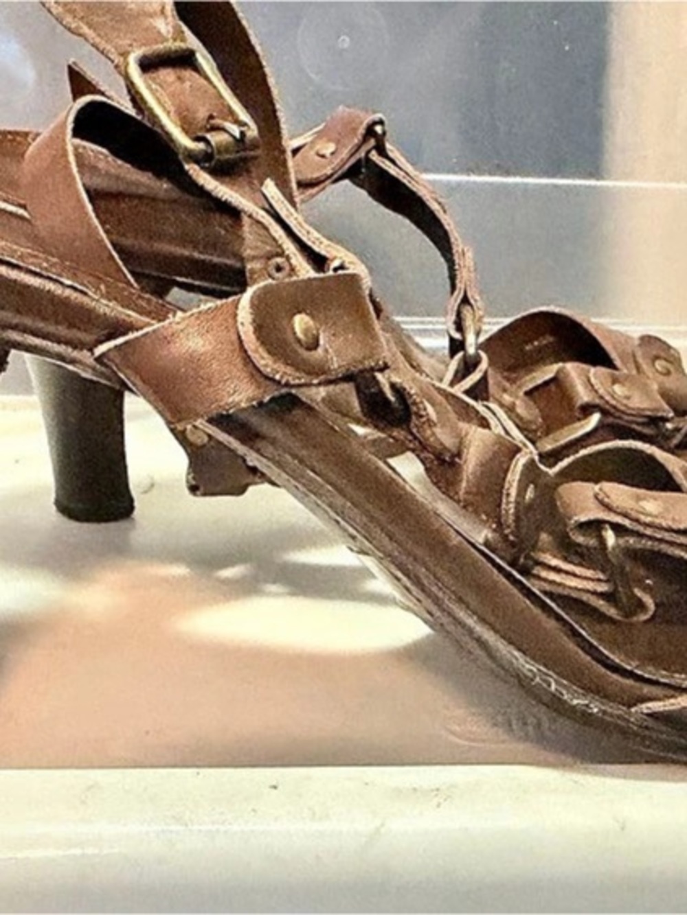 Franco Sarto Brown Heeled Sandal